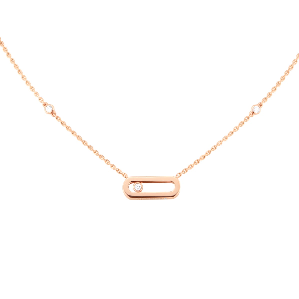 Messika 18ct Rose Gold Move Uno 0.10cttw Diamond Necklace Messika 18ct Rose Gold Move Uno 0.10cttw Diamond Necklace