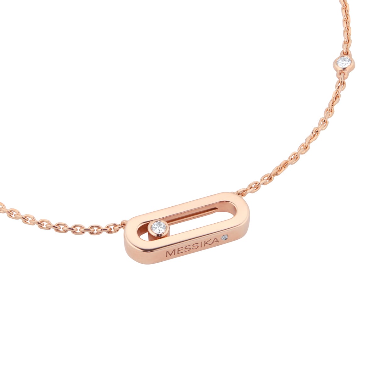 Messika 18ct Rose Gold Move Uno 0.10cttw Diamond Necklace Messika 18ct Rose Gold Move Uno 0.10cttw Diamond Necklace