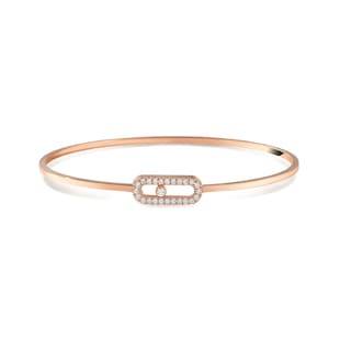 Messika 18ct Rose Gold Move Uno Pavé 0.14cttw Diamond Bangle