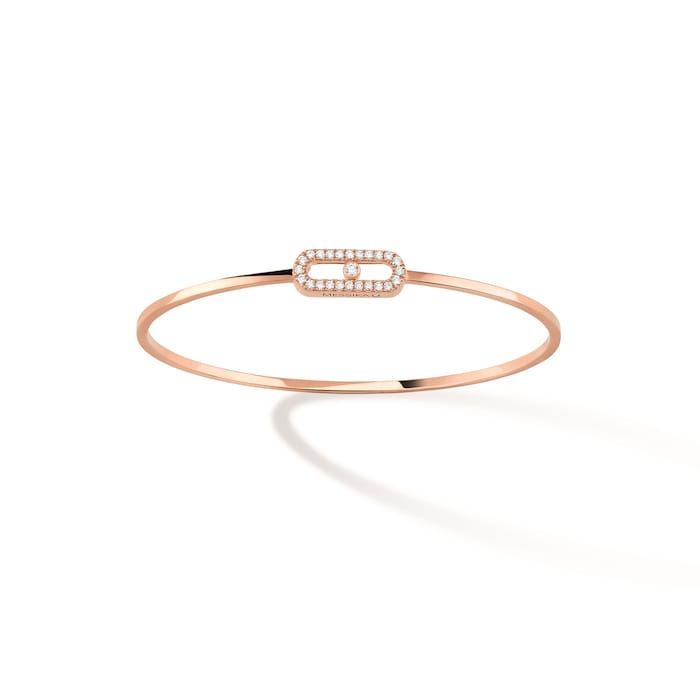 Messika 18ct Rose Gold Move Uno Pavé 0.14cttw Diamond Bangle