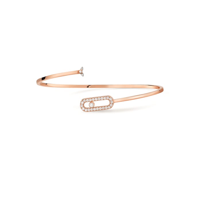 Messika 18ct Rose Gold Move Uno Pavé 0.14cttw Diamond Bangle