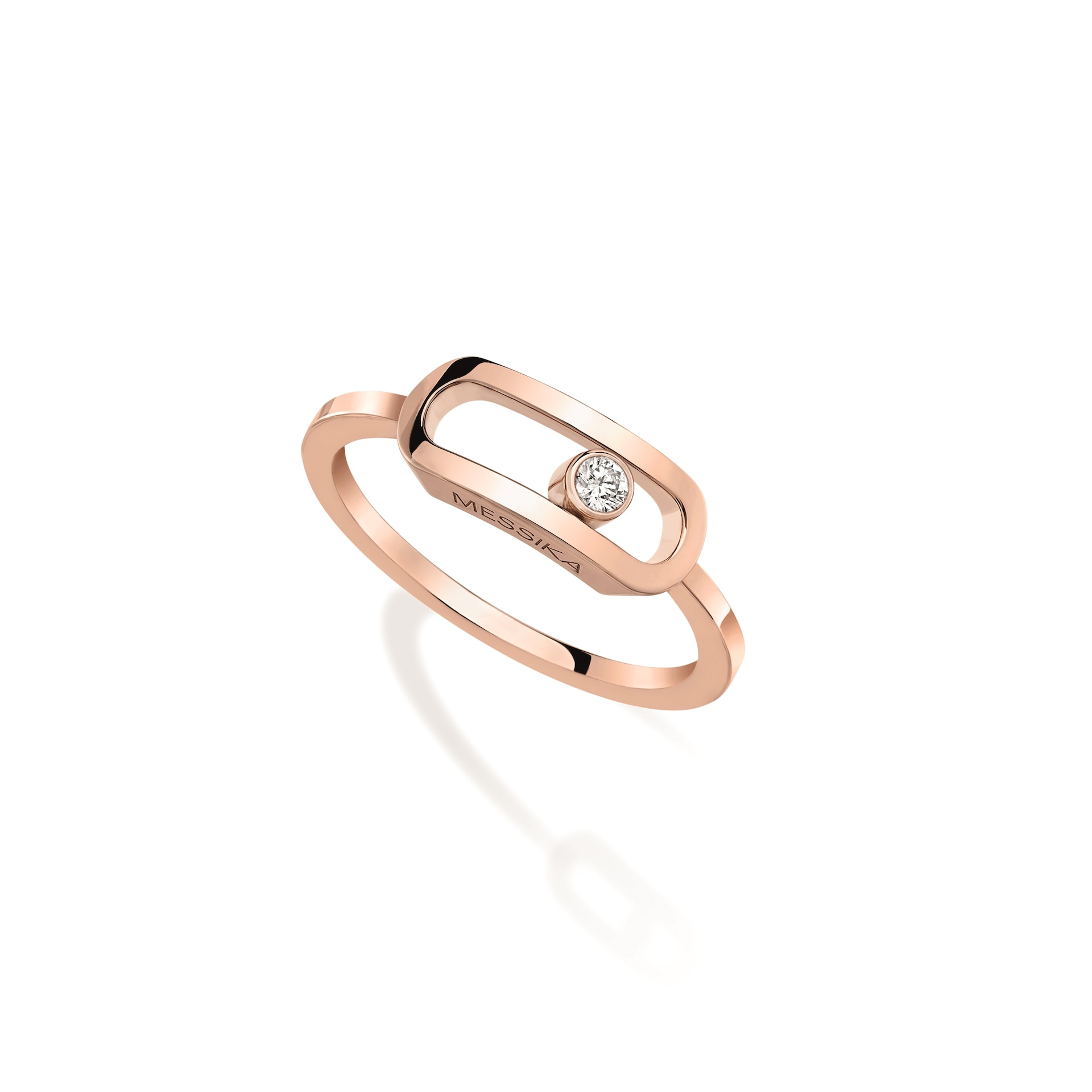 Messika 18ct Rose Gold Move Uno 0.06cttw Diamond Ring