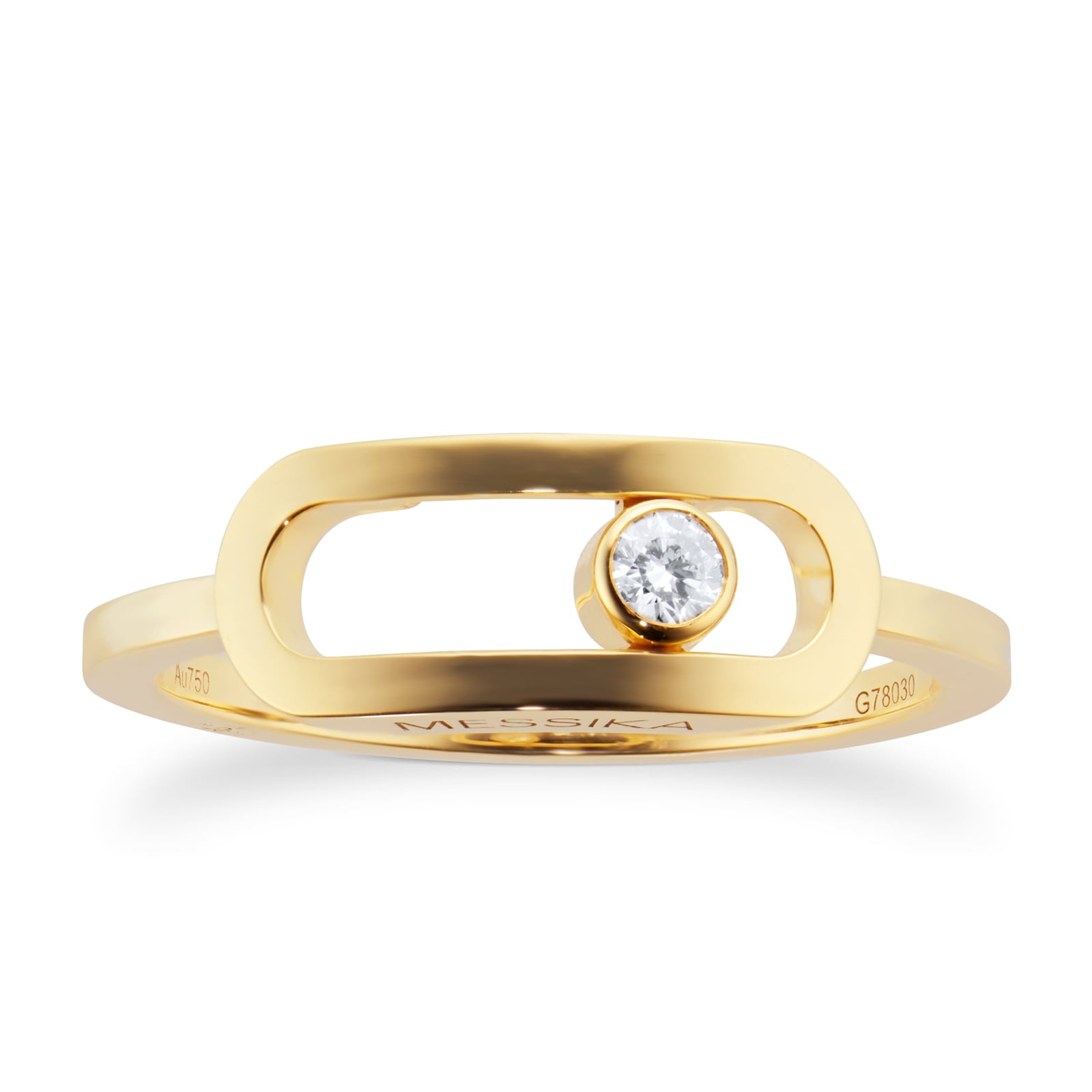 18ct Yellow Gold Move Uno 0.06cttw Diamond Ring - Ring Size N