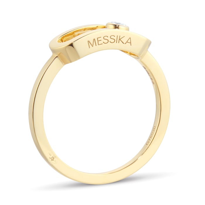 Messika 18ct Yellow Gold Move Uno 0.06cttw Diamond Ring - Ring Size O
