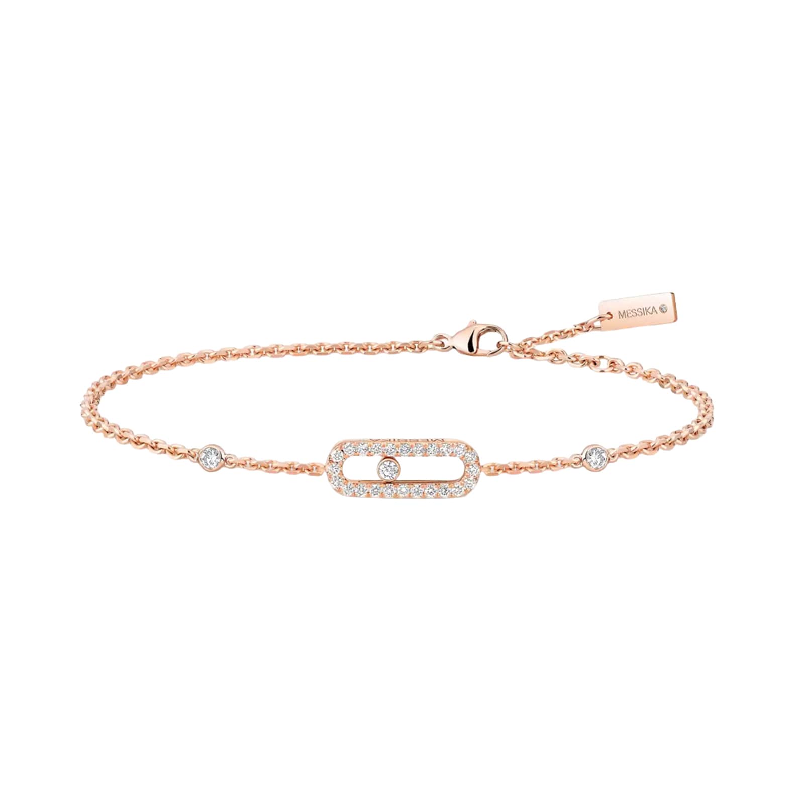 Messika 18K Rose Gold Move Uno Pave Diamond Bracelet