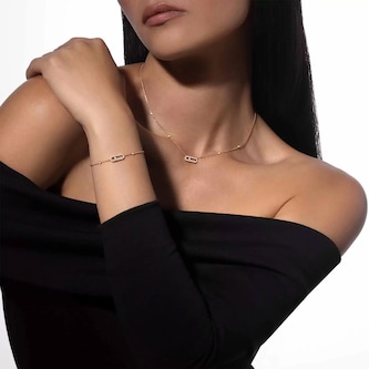 Messika 18K Rose Gold Move Uno Pave Diamond Bracelet