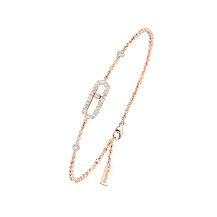 Messika 18K Rose Gold Move Uno Pave Diamond Bracelet