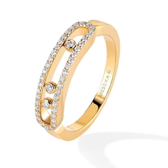 Messika 18ct Yellow Gold Baby Move 0.25ct Pave Diamond Ring - Ring Size I