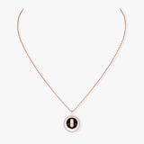 MESSIKA 18k Rose Gold 0.20cttw Diamond Lucky Move Onyx Small Pendant 45cm