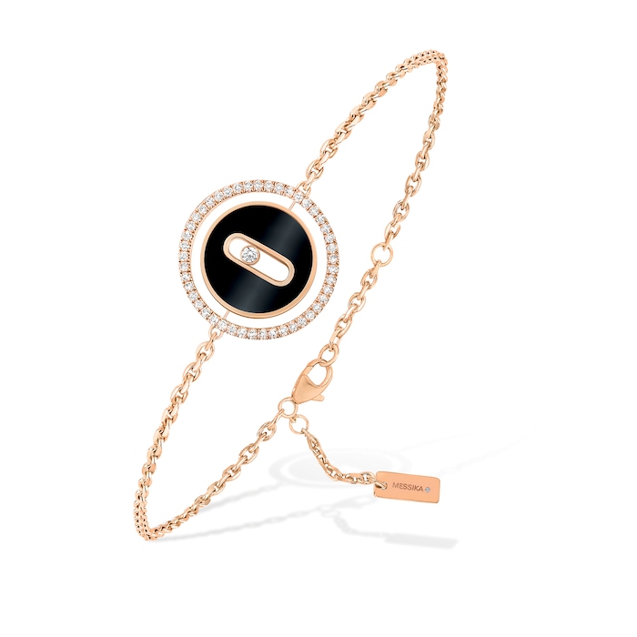 MESSIKA 18k Rose Gold 0.20cttw Diamond Lucky Move Onyx Bracelet