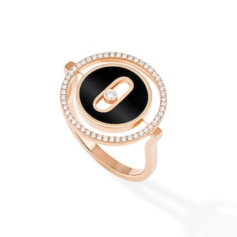 MESSIKA 18k Rose Gold 0.20cttw Diamond Lucky Move Onyx Ring Size 6.5 MESSIKA 18k Rose Gold 0.20cttw Diamond Lucky Move Onyx Ring Size 6.5
