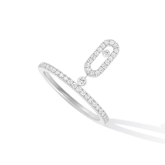 MESSIKA 18k White Gold 0.20cttw Diamond Move Uno Ring Size 6.5 MESSIKA 18k White Gold 0.20cttw Diamond Move Uno Ring Size 6.5