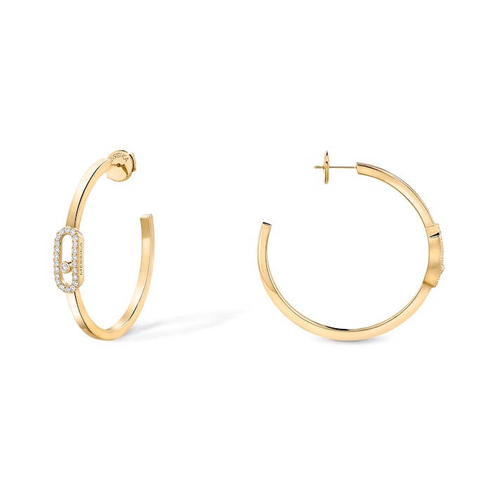 MESSIKA 18k Yellow Gold 0.29cttw Diamond Move Uno Small Hoop Earrings