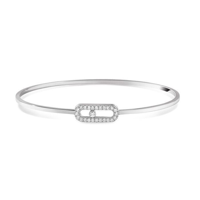 MESSIKA 18k White Gold 0.18cttw Diamond Move Uno Flex Bracelet