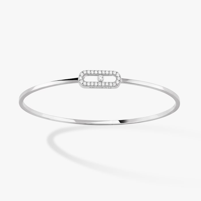 MESSIKA 18k White Gold 0.18cttw Diamond Move Uno Flex Bracelet