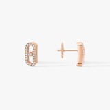 Messika 18k Rose Gold 0.18cttw Diamond Move Uno Stud Earrings