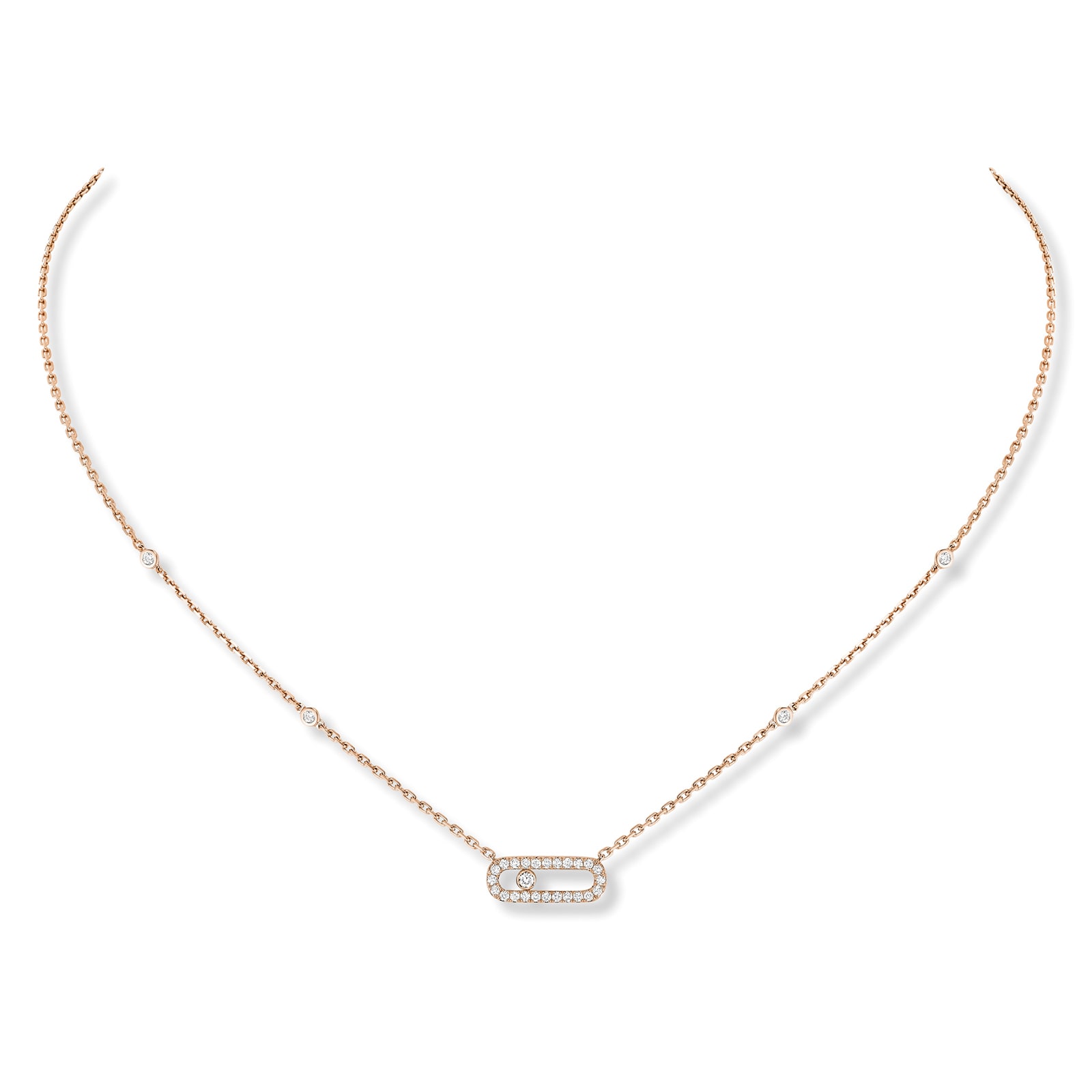 Messika 18k Rose Gold 0.20cttw Diamond Move Uno Necklace 45cm Messika 18k Rose Gold 0.20cttw Diamond Move Uno Necklace 45cm