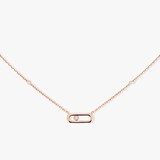 Messika 18k Rose Gold 0.10cttw Diamond Move Uno Necklace 45cm