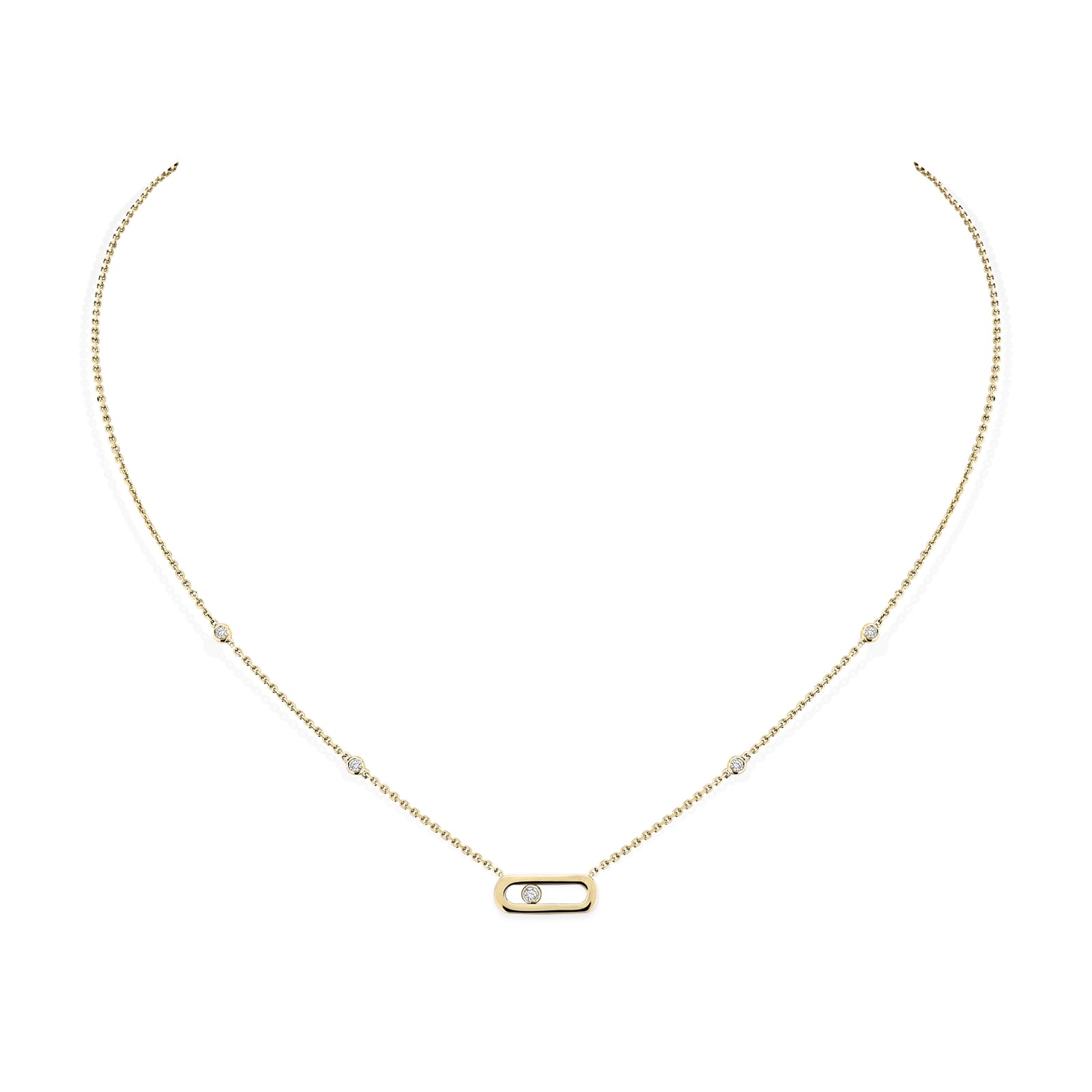 Messika 18ct Yellow Gold Move Uno 0.10ct Diamond Necklace