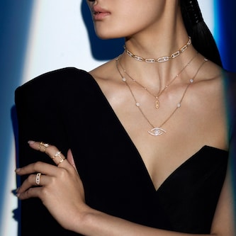 Messika 18k Rose Gold 1.70cttw Diamond Move Uno Multi Choker Necklace Messika 18k Rose Gold 1.70cttw Diamond Move Uno Multi Choker Necklace