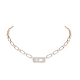 Messika 18k Rose Gold 4.50cttw Pave Diamond Move Uno Curb Necklace