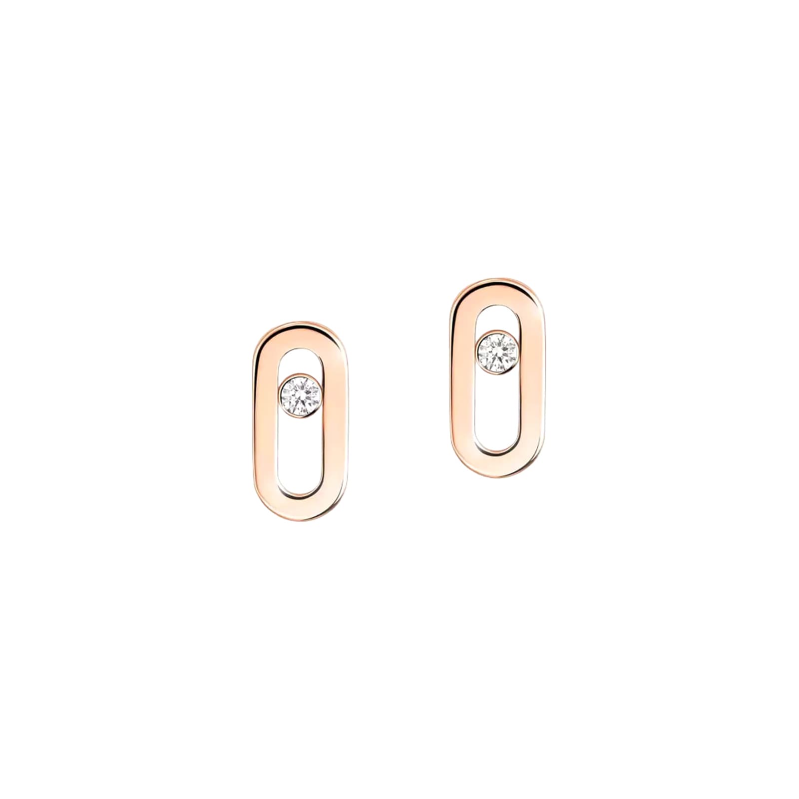 Messika 18K Rose Gold Move Uno Diamond Stud Earrings