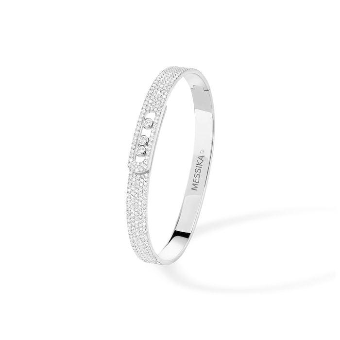 Messika 18k White Gold 2.29cttw Pave Diamond Move Noa 6mm Bangle