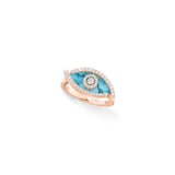 Messika 18k Rose Gold 0.26cttw Diamond and Turquoise Lucky Eye Ring Size 6.75