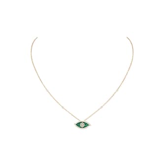 Messika 18k Yellow Gold 0.38cttw Diamond and Malachite Lucky Eye Necklace 45cm Messika 18k Yellow Gold 0.38cttw Diamond and Malachite Lucky Eye Necklace 45cm