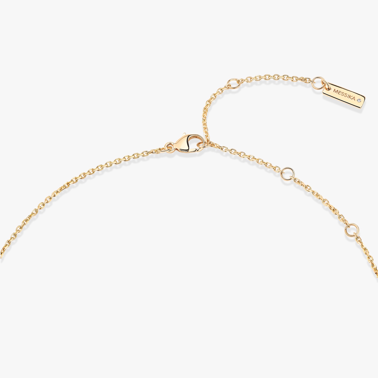 Messika 18k Yellow Gold 0.38cttw Diamond and Malachite Lucky Eye Necklace 45cm