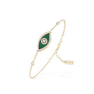 Messika 18k Yellow Gold 0.32cttw Diamond and Malachite Lucky Eye Bracelet Messika 18k Yellow Gold 0.32cttw Diamond and Malachite Lucky Eye Bracelet