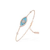 Messika 18k Rose Gold 0.32cttw Diamond and Turquoise Lucky Eye Bracelet