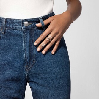 Messika 18k White Gold 0.95cttw Diamond Move Uno Double Ring Size 6.75 Messika 18k White Gold 0.95cttw Diamond Move Uno Double Ring Size 6.75