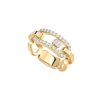 Messika 18k Yellow Gold 0.47ttw Diamond Big Move Link Ring Size 6.75 Messika 18k Yellow Gold 0.47ttw Diamond Big Move Link Ring Size 6.75