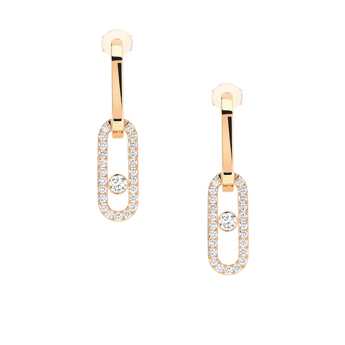 Messika 18k Yellow Gold 0.88cttw Diamond Move Link Drop Earrings