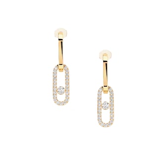 Messika 18k Yellow Gold 0.88cttw Diamond Move Link Drop Earrings