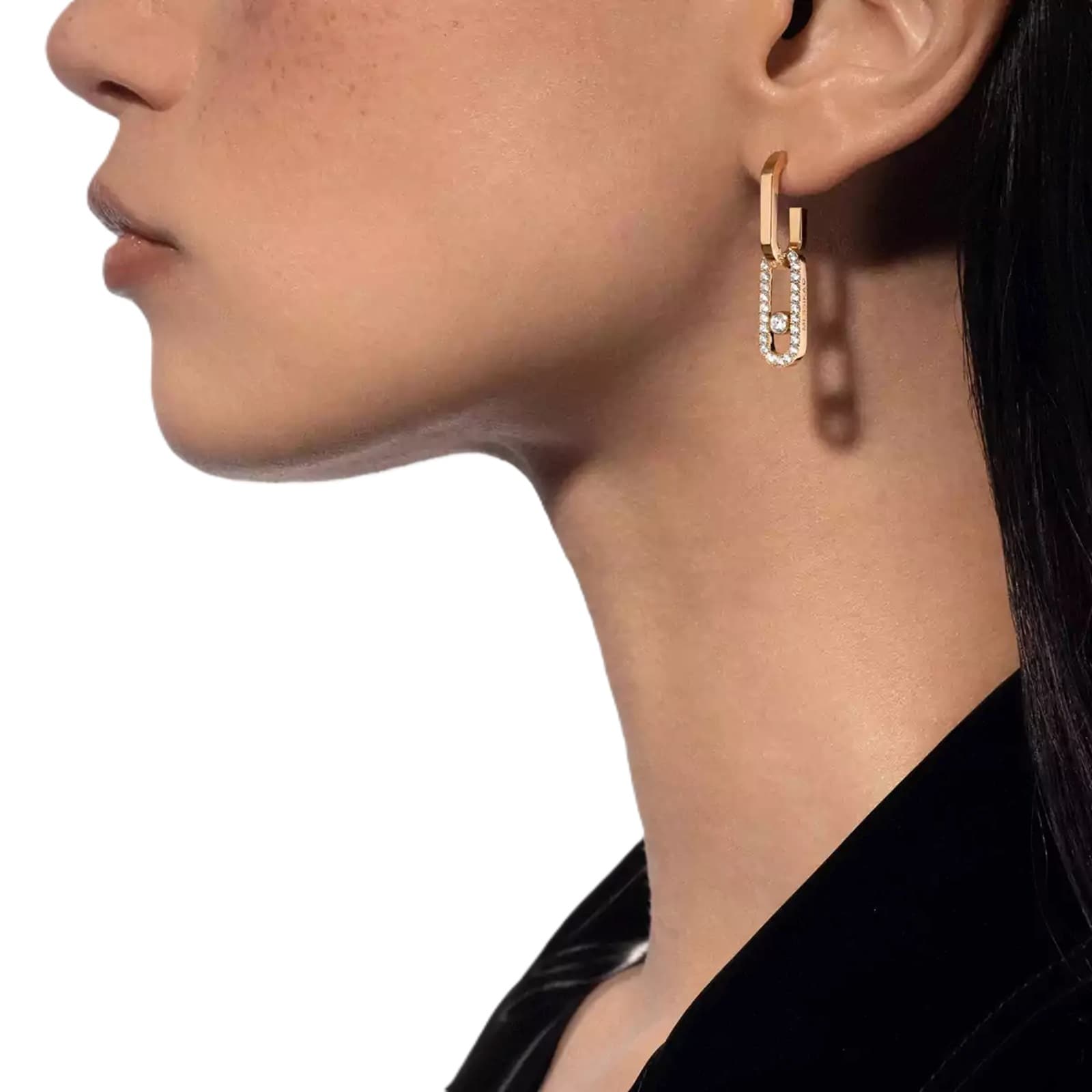 Messika 18ct Yellow Gold Move Link 0.85ct Diamond Drop Earrings