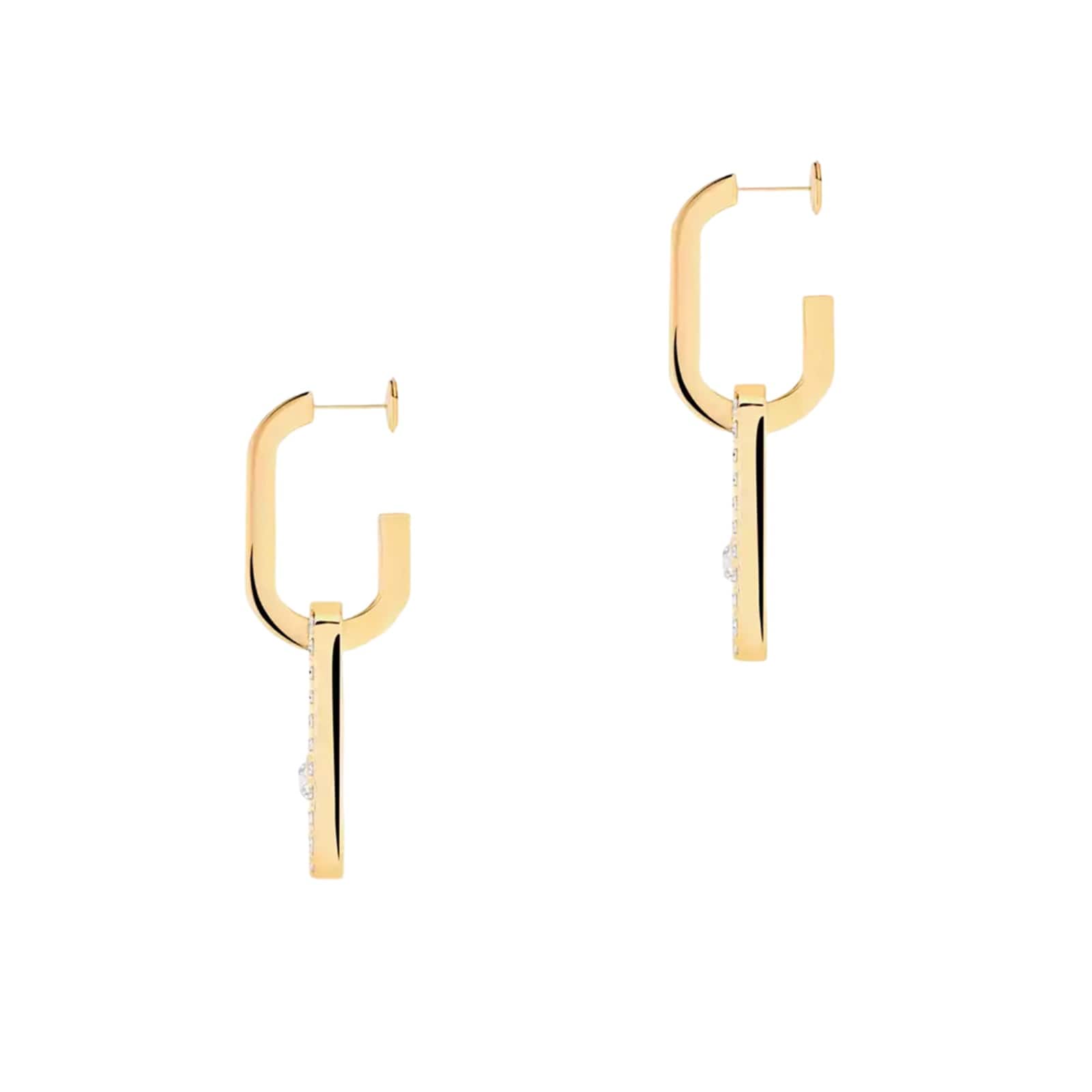 Messika 18k Yellow Gold 0.88cttw Diamond Move Link Drop Earrings