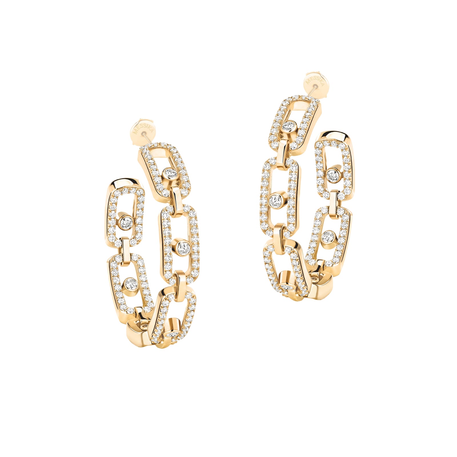 Messika 18k Yellow Gold 0.87cttw Diamond Move Link Hoop Earrings Messika 18k Yellow Gold 0.87cttw Diamond Move Link Hoop Earrings