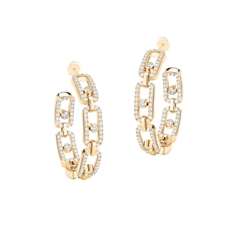 Messika 18k Yellow Gold 0.87cttw Diamond Move Link Hoop Earrings Messika 18k Yellow Gold 0.87cttw Diamond Move Link Hoop Earrings