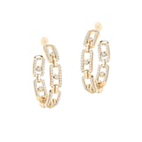 Messika 18k Yellow Gold 0.87cttw Diamond Move Link Hoop Earrings