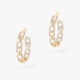 Messika 18k Yellow Gold 0.87cttw Diamond Move Link Hoop Earrings