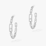 Messika 18k White Gold 2.15cttw Diamond Move Link Hoop Earrings