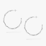 Messika 18k White Gold 2.15cttw Diamond Move Link Hoop Earrings