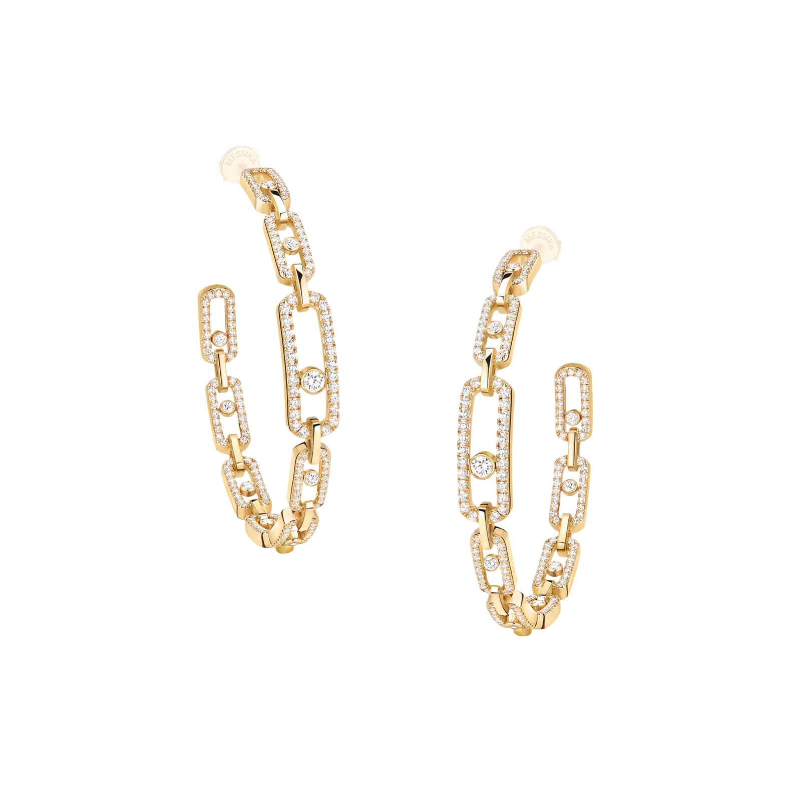 Messika 18k Yellow Gold 2.15cttw Diamond Move Link Hoop Earrings Messika 18k Yellow Gold 2.15cttw Diamond Move Link Hoop Earrings