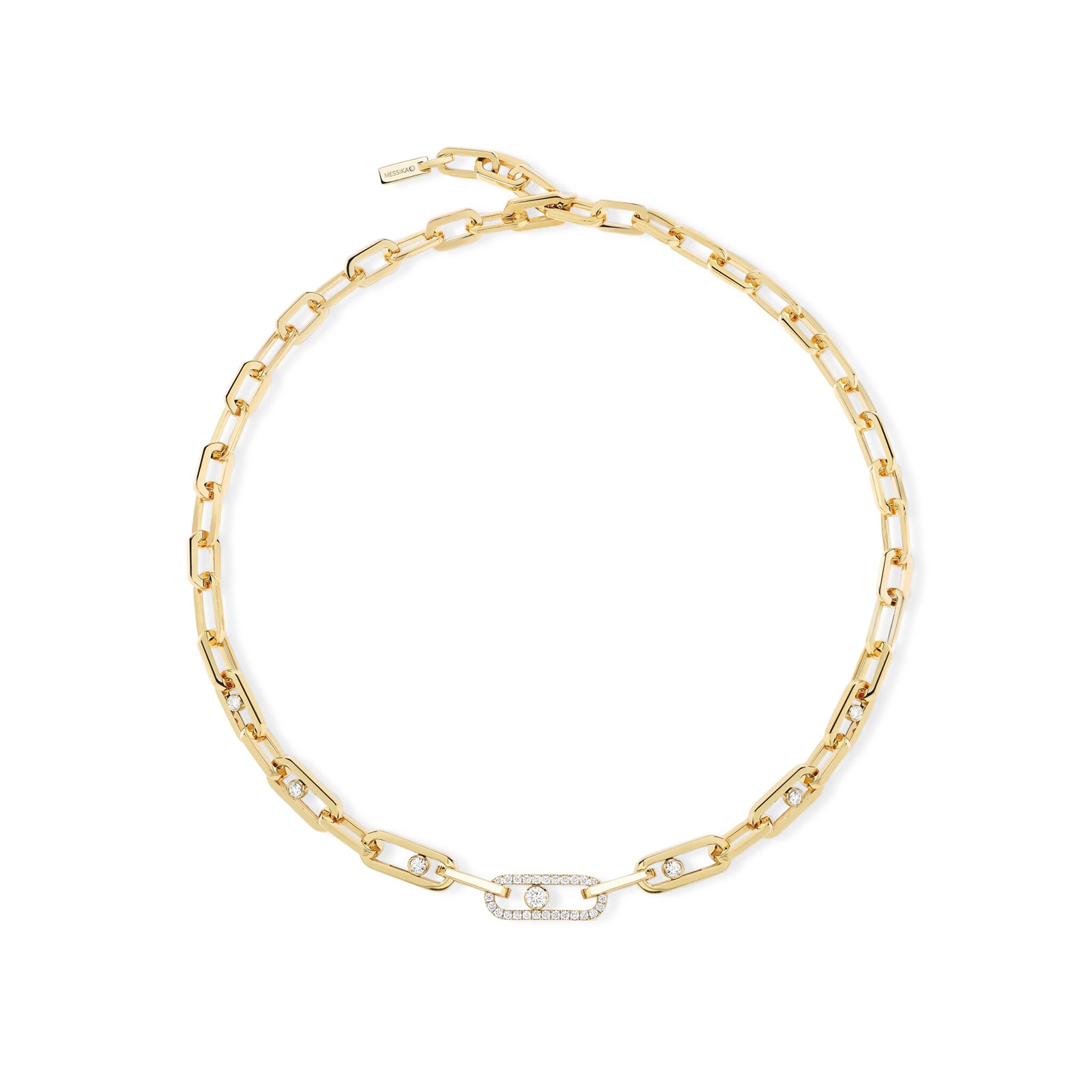 Messika 18ct Yellow Gold Move Link 1.10ct Diamond Necklace