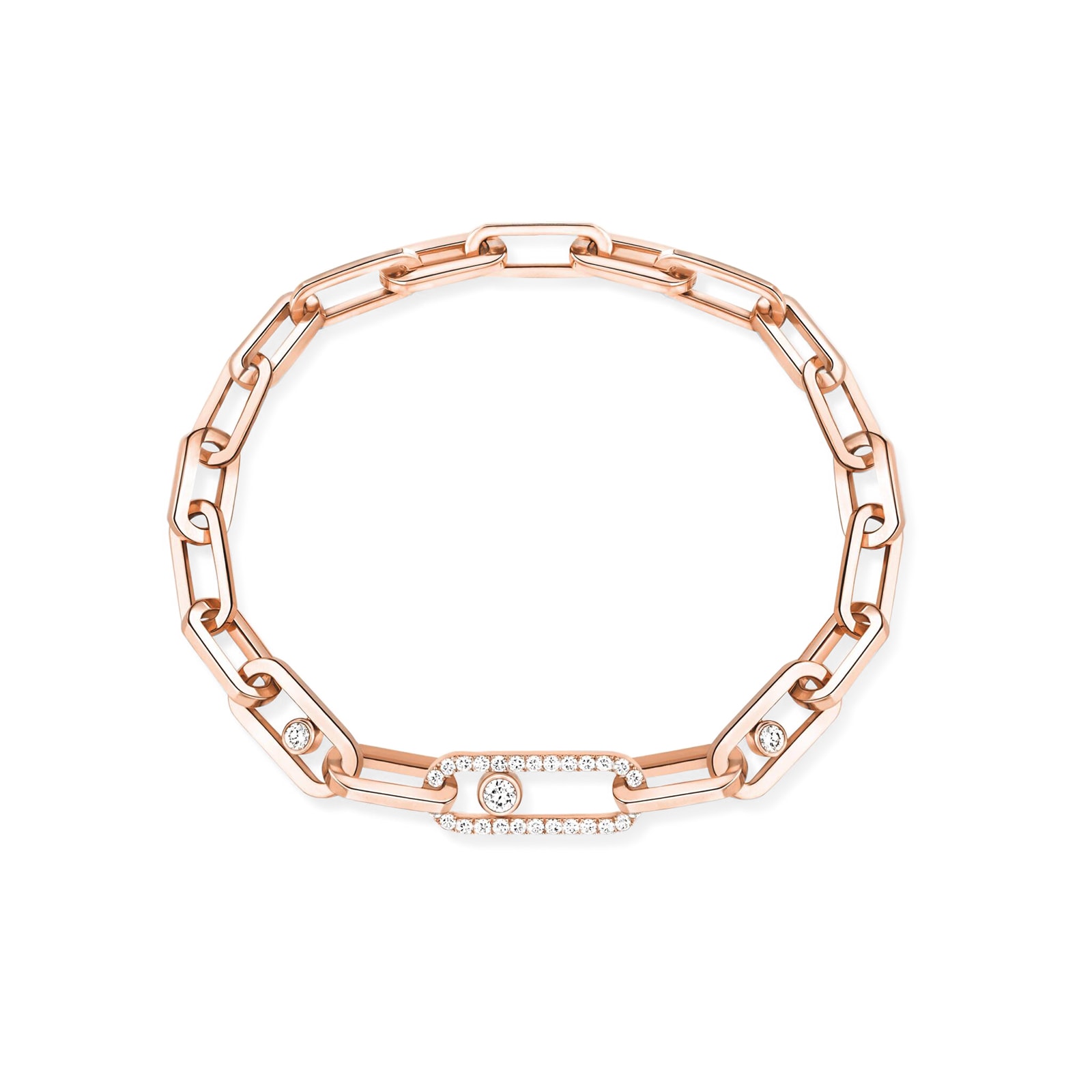 Messika 18k Rose Gold 1.10cttw Diamond Move Link Bracelet 18cm Messika 18k Rose Gold 1.10cttw Diamond Move Link Bracelet 18cm