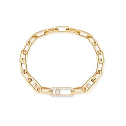 37711215 - 18ct Yellow Gold Move Link 1.03ct Diamond Bracelet