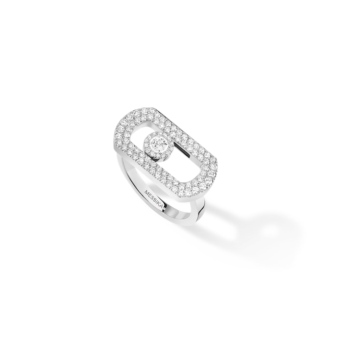 Messika 18k White Gold 0.60cttw Pave Diamond So Move Ring Size 6.75