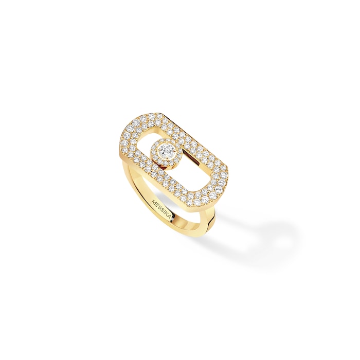 Messika 18k Yellow Gold 0.60cttw Pave Diamond So Move Ring Size 6.75